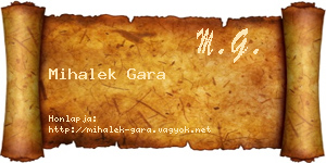 Mihalek Gara névjegykártya